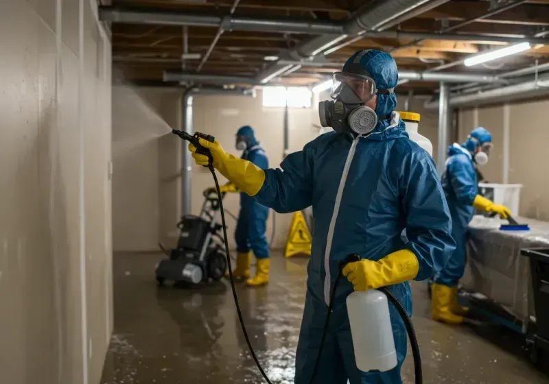 Basement Sanitization and Antimicrobial Treatment process in Elsmere, KY