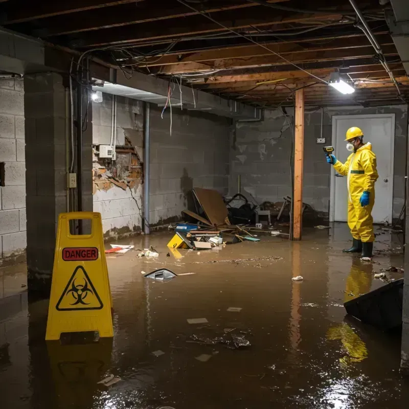 Flooded Basement Electrical Hazard in Elsmere, KY Property